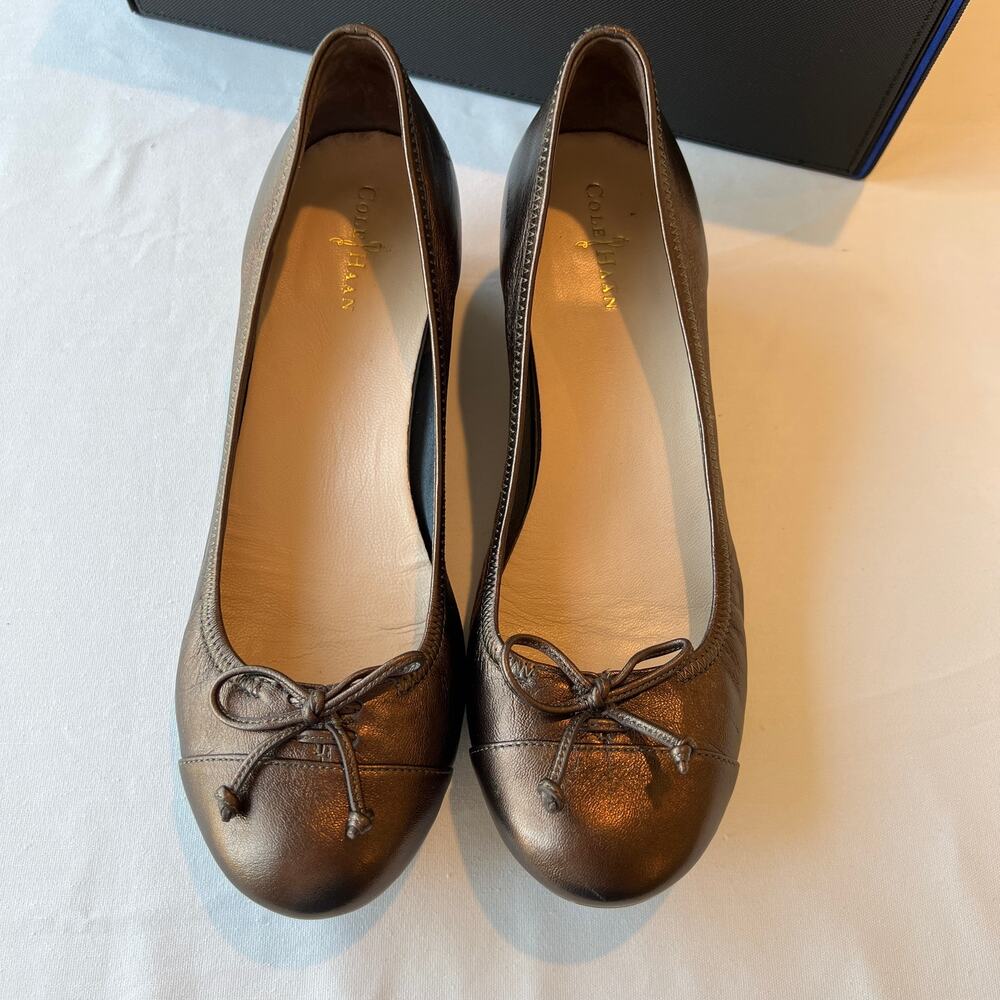 Cole Haan‎ Nike Air Tali Closed Toe Wedge Shoes Copper | Women's size 8 - Picture 2 of 13